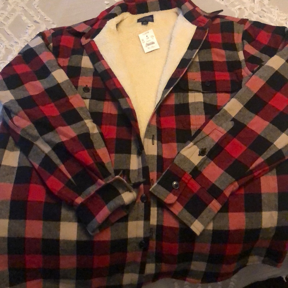 NWT jcrew Sherpa lined flannel